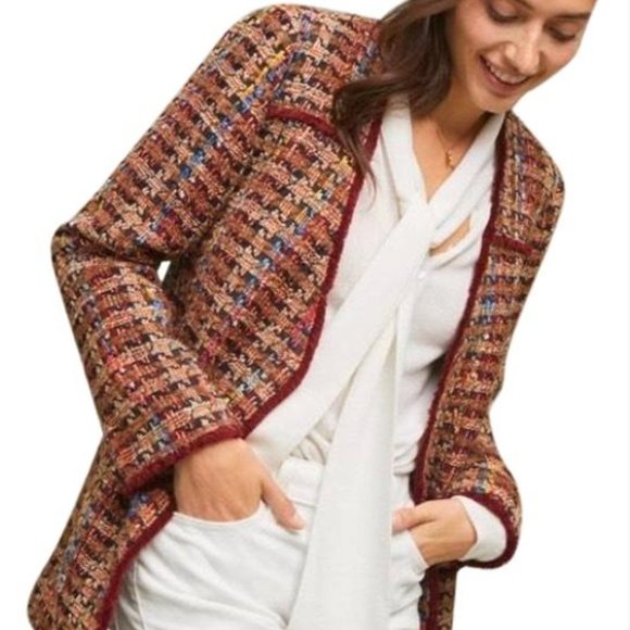 ETT TWA Anthropologie Harlequin Tweed Coat Blazer - Picture 5 of 5